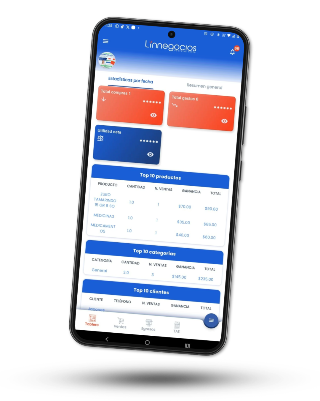 App de reportes de punto de venta Linnegocios